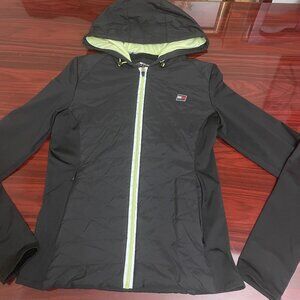 Tommy Hilfiger Sport Women’s Hooded Full-Zip Jacket Size:S/P  Black & Green